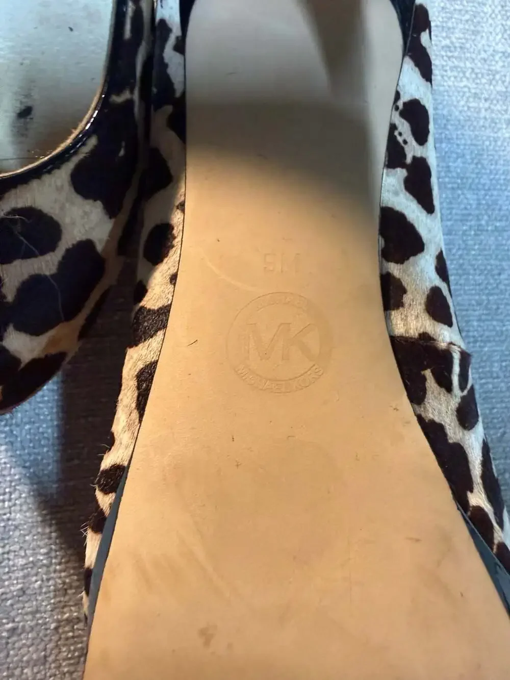 MICHAEL Michael Kors Leopard Print Calf Hair Platform Stiletto Heels Pumps Size